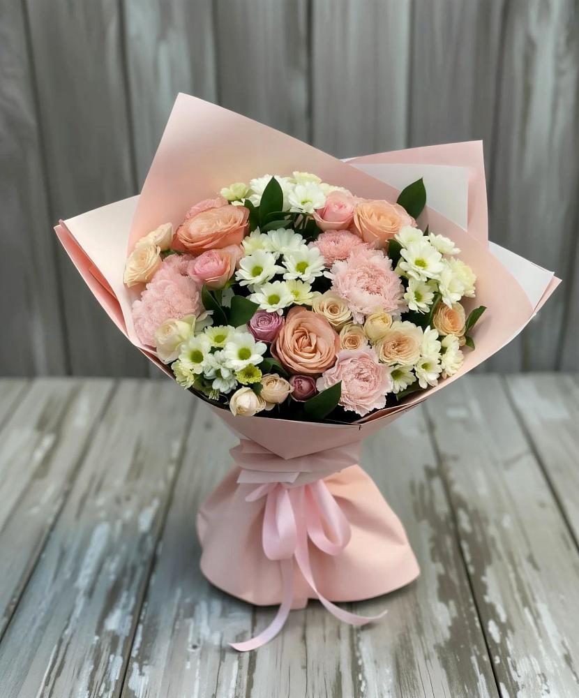 Букет цветов из: Гвоздики, Розы и Хризантемы в Грязь