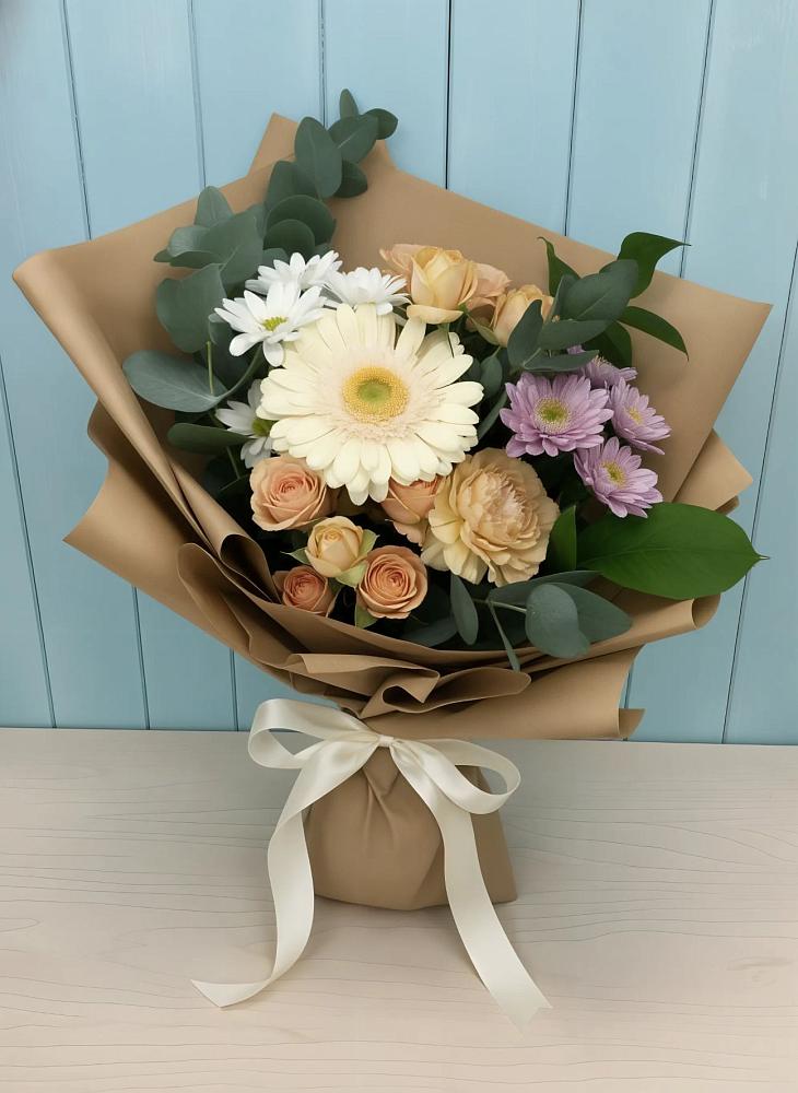 Букет цветов из: Герберы и Хризантемы в Грязь