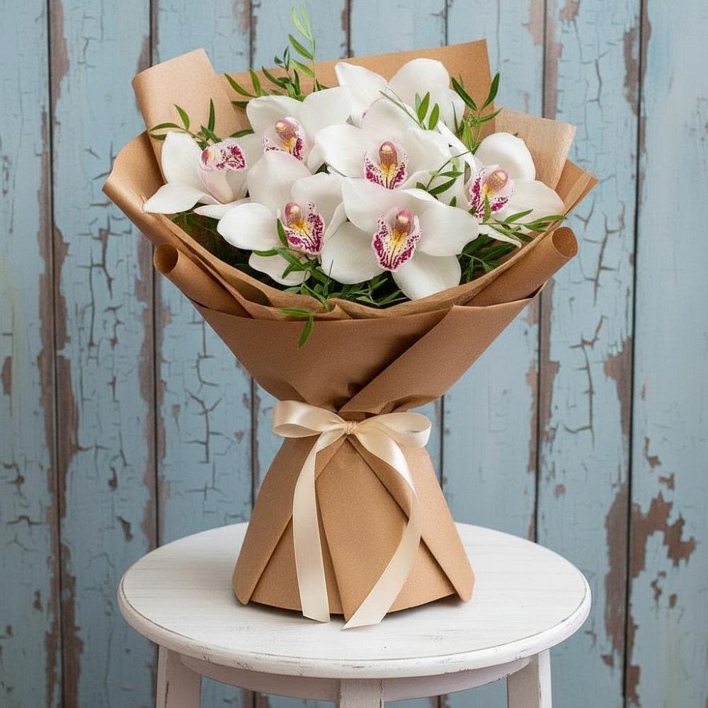 Букет цветов из: Орхидеи и Розы в Грязь