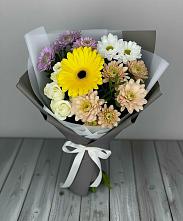 Букет цветов из:  Розы, Герберы и Хризантемы в Грязь