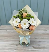 Букет цветов из:  Герберы, Розы и Хризантемы в Грязь