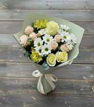 Букет цветов из:  Альстромерии, Розы и Хризантемы в Грязь