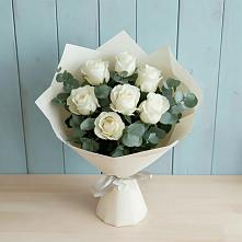 Букет Белые розы в Эвкалипте #REPLACE_PRED# Грязь