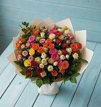 Букет Микс из разноцветных кустовых роз #REPLACE_PRED# Грязь